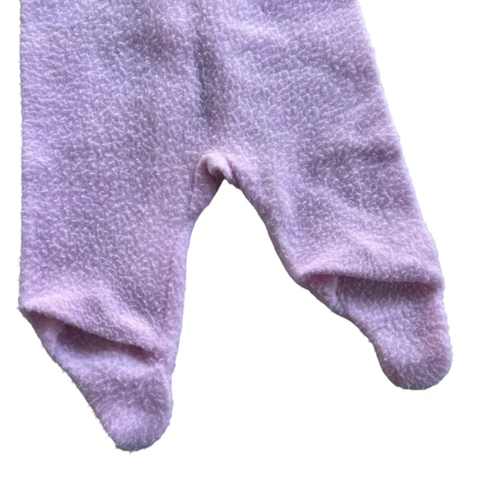 Baby Bgosh by OshKosh 6 Mon. Yellow Pink Fleece Footed Sleeper Front Zip Vintage